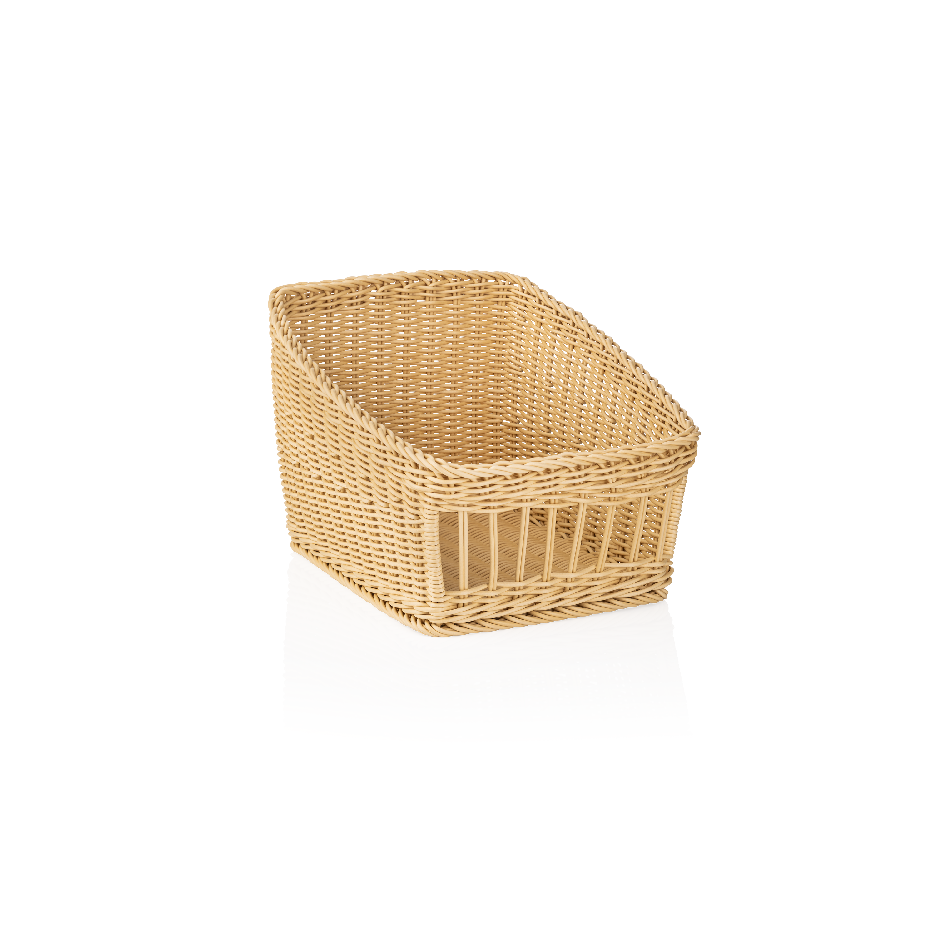 Panier en polypropylène beige clair - 30 x 40 x 16/27 cm Panier en polypropylène beige clair - 30 x 40 x 16/27 cm
