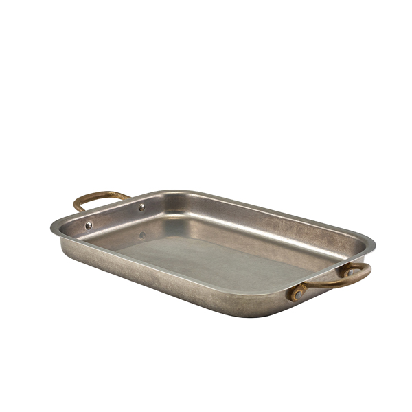 Plateau, acier inoxydable vintage, profond - 33 x 23,5 cm (3 pièces) Plateau, acier inoxydable vintage, profond - 33 x 23,5 cm (3 pièces)