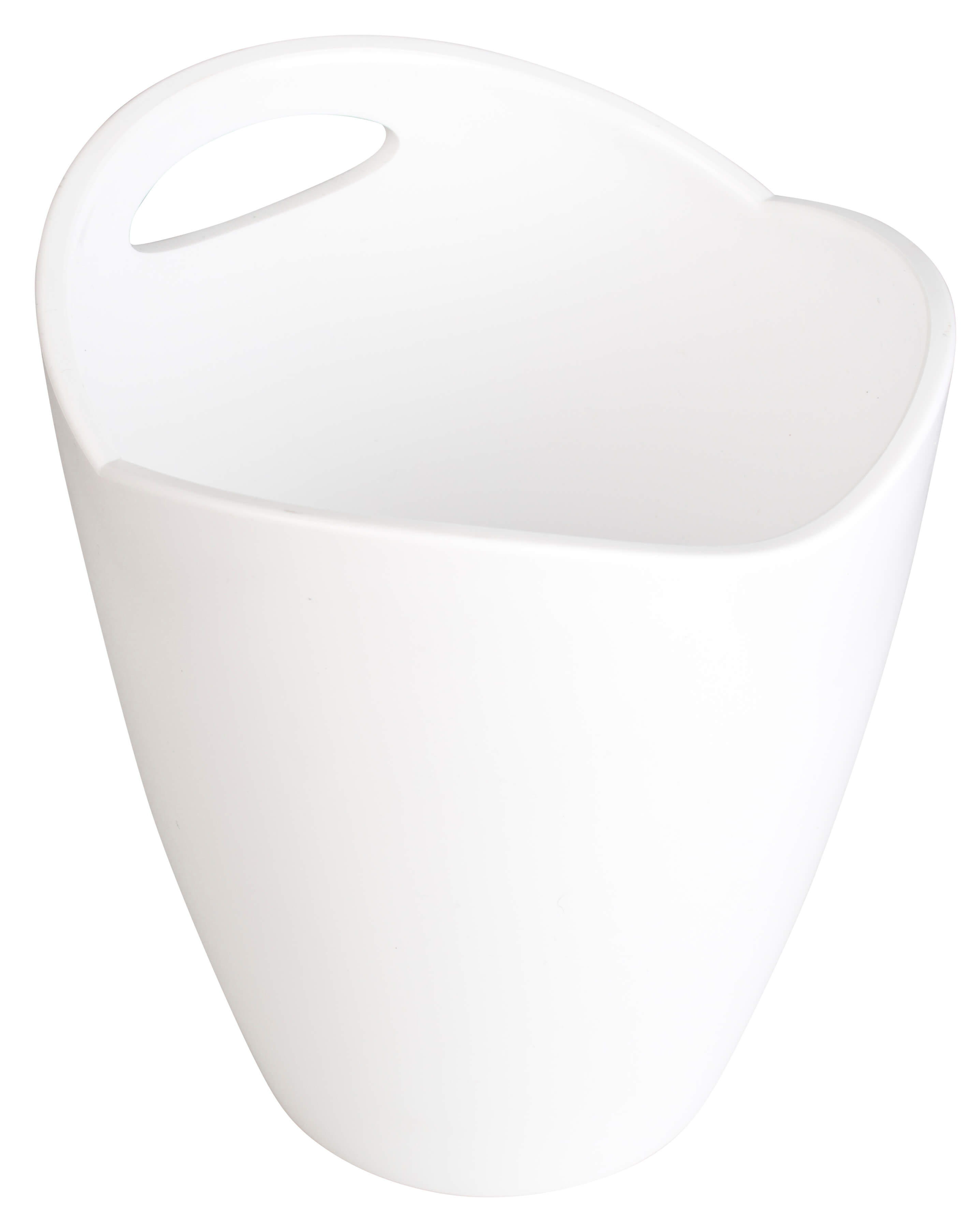 Seau à bouteille en plastique, avec poignée - blanc