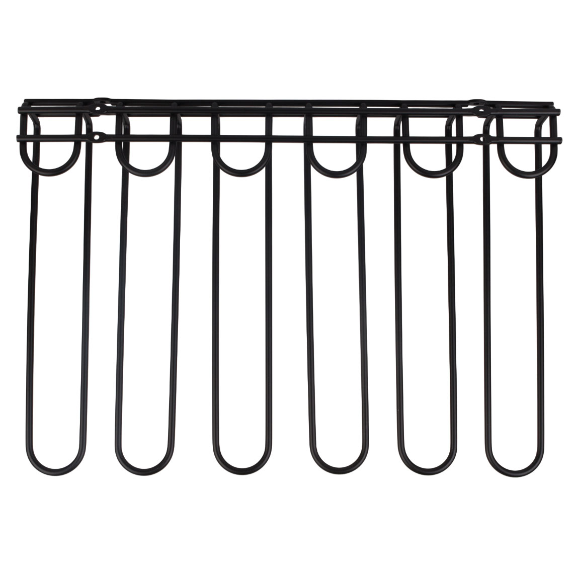 Rail porte-verres pour plusieurs verres 45 x 32 cm, noir - 5 rangées