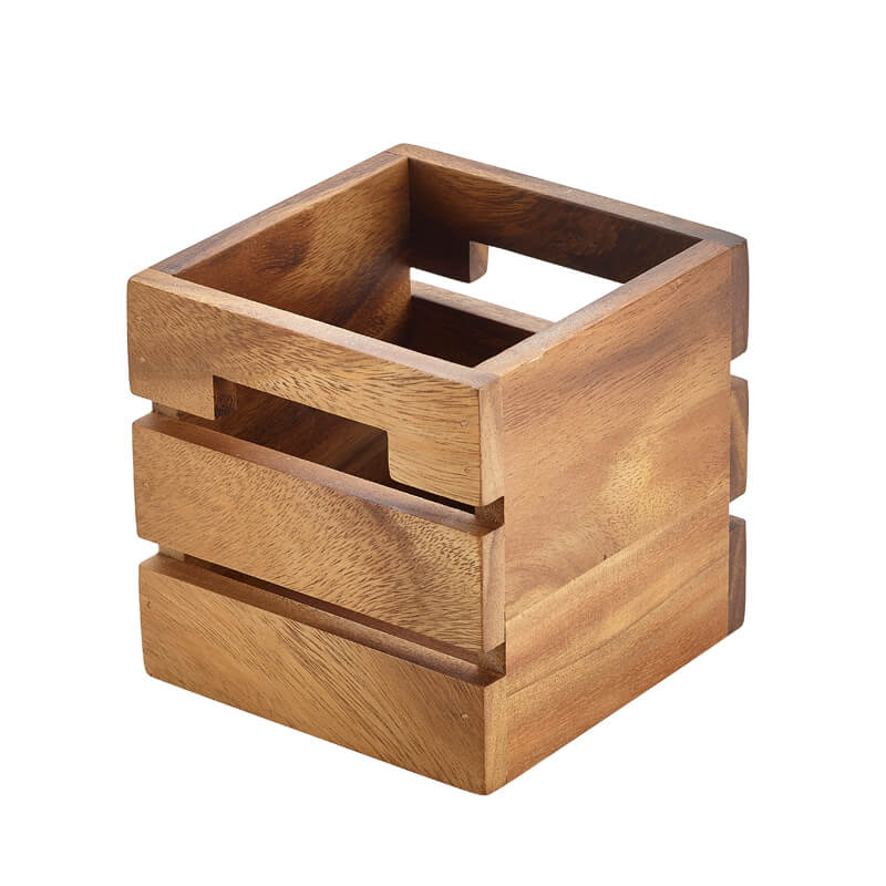 Caisse en bois / rehausse pour buffet, bois d'acacia - 12 x 12 x 12 cm