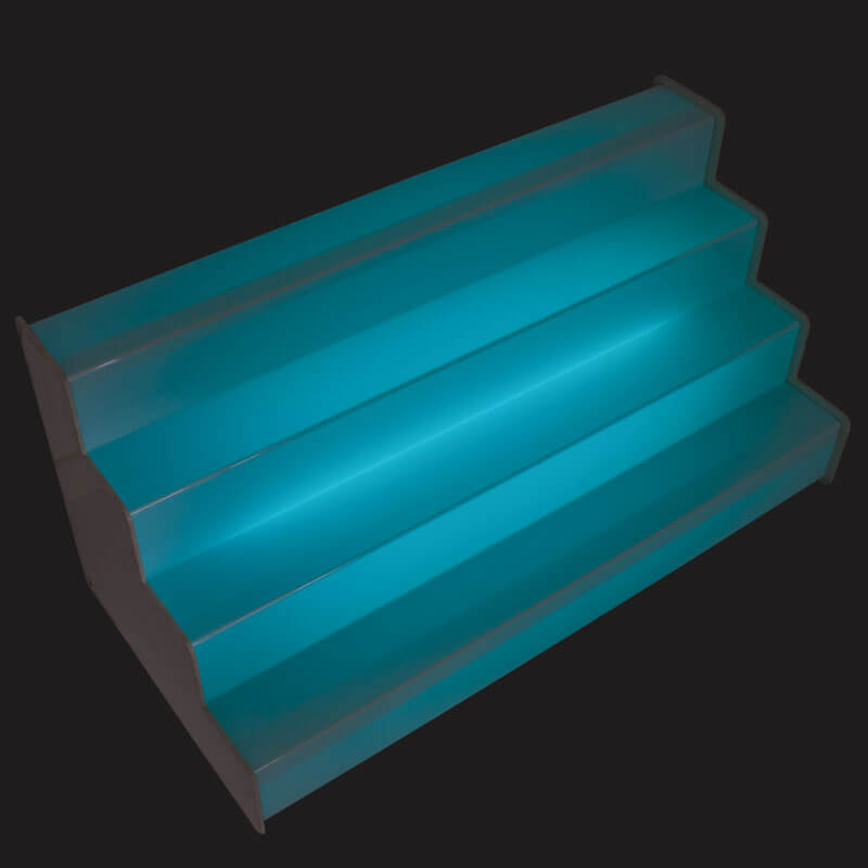 Présentoir à bouteilles en forme d'escalier 1000x440mm - LED multicolore Présentoir à bouteilles en forme d'escalier 1000x440mm - LED multicolore